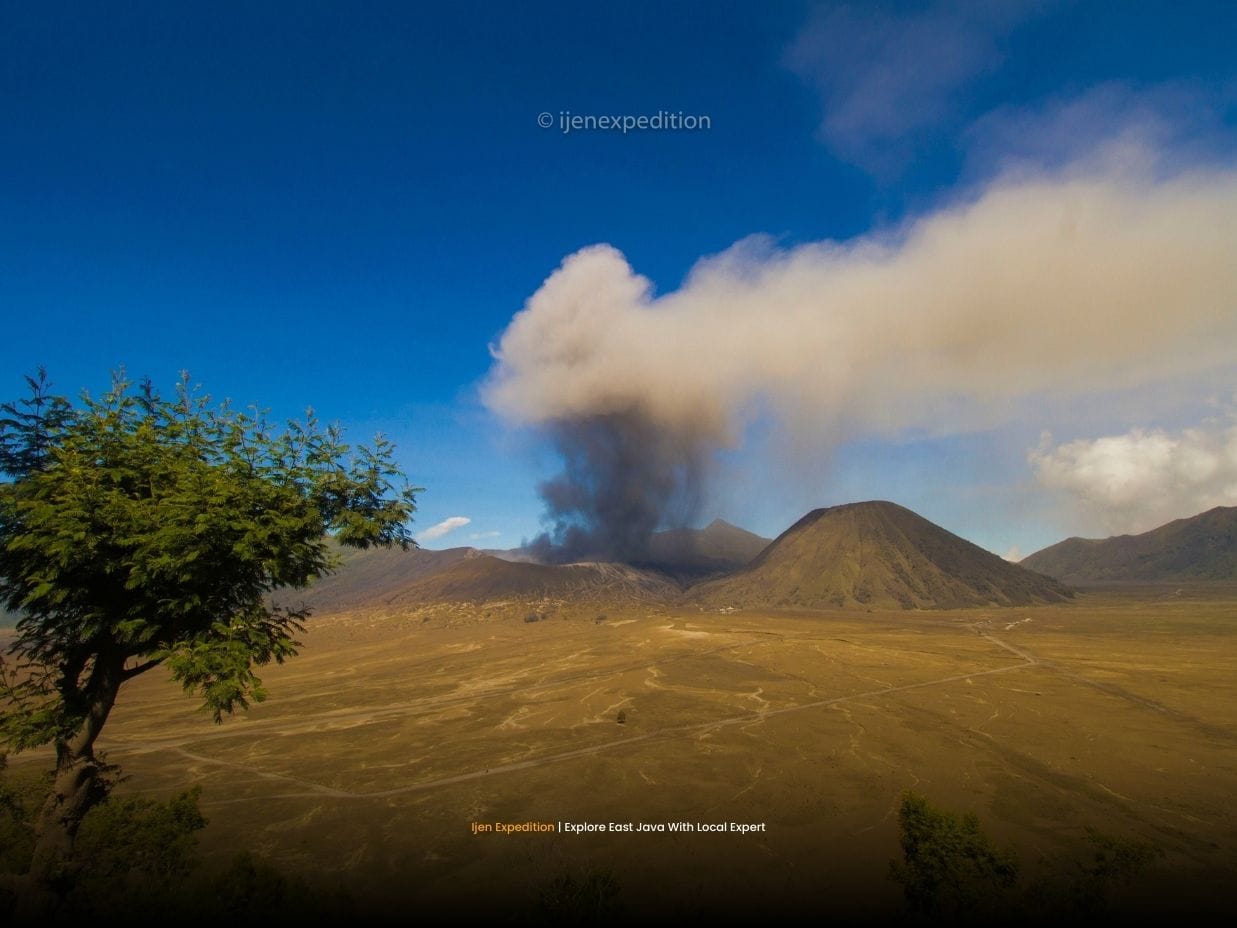 Mount Bromo crater trekking view from the rim