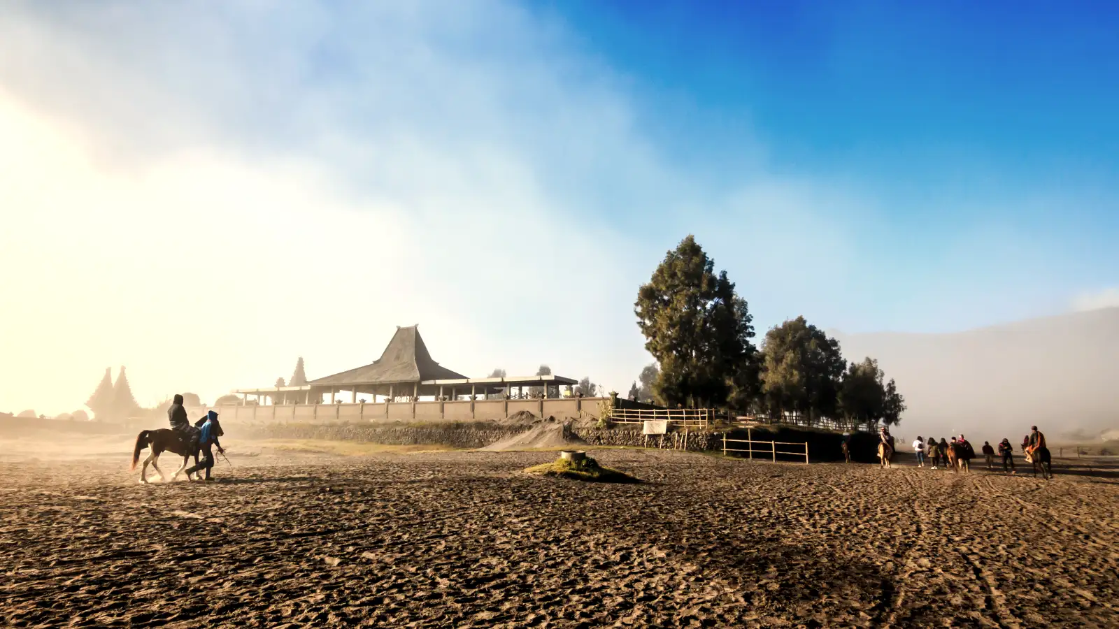 Jeeps crossing the Bromo Sea of Sand