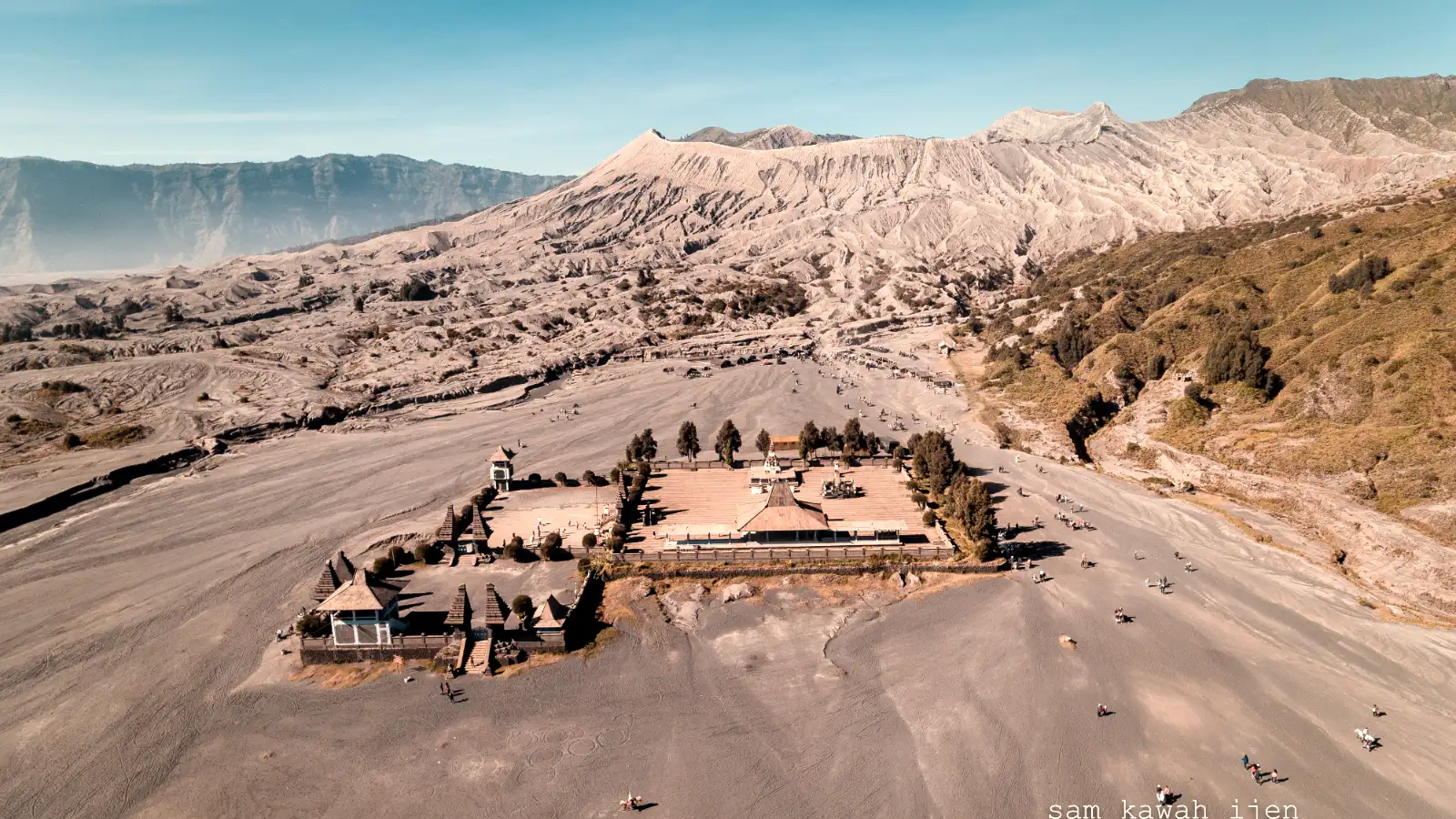 Aerial view of Mount Bromo and Mount Batok